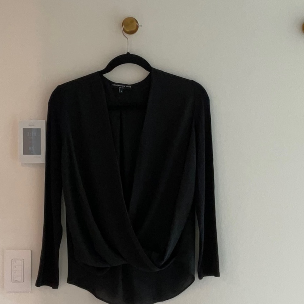 Generation Love Black Wrap long Sleeve Blouse
